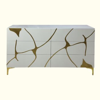 Cajonera de Lujo Horizontal Tallada en Alto Brillo