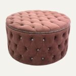 Baúl Capitonado Circular 80 cm con Tapa para Recámara