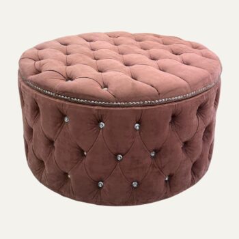 Baúl Capitonado Circular 80 cm con Tapa para Recámara