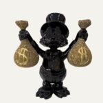 Escultura Donald Mc Pato Negro con Dorado