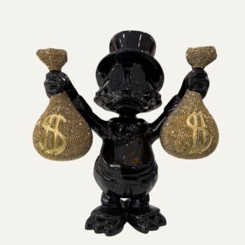 Escultura Donald Mc Pato Negro con Dorado