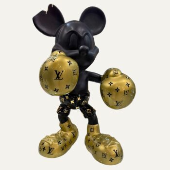 Figura Decorativa de Mickey Mouse Boxeador Dorado