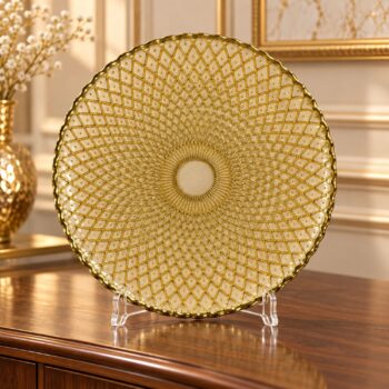 Plato de Cristal Estilo Turco Dorado